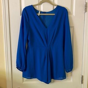 Blue long sleeve romper